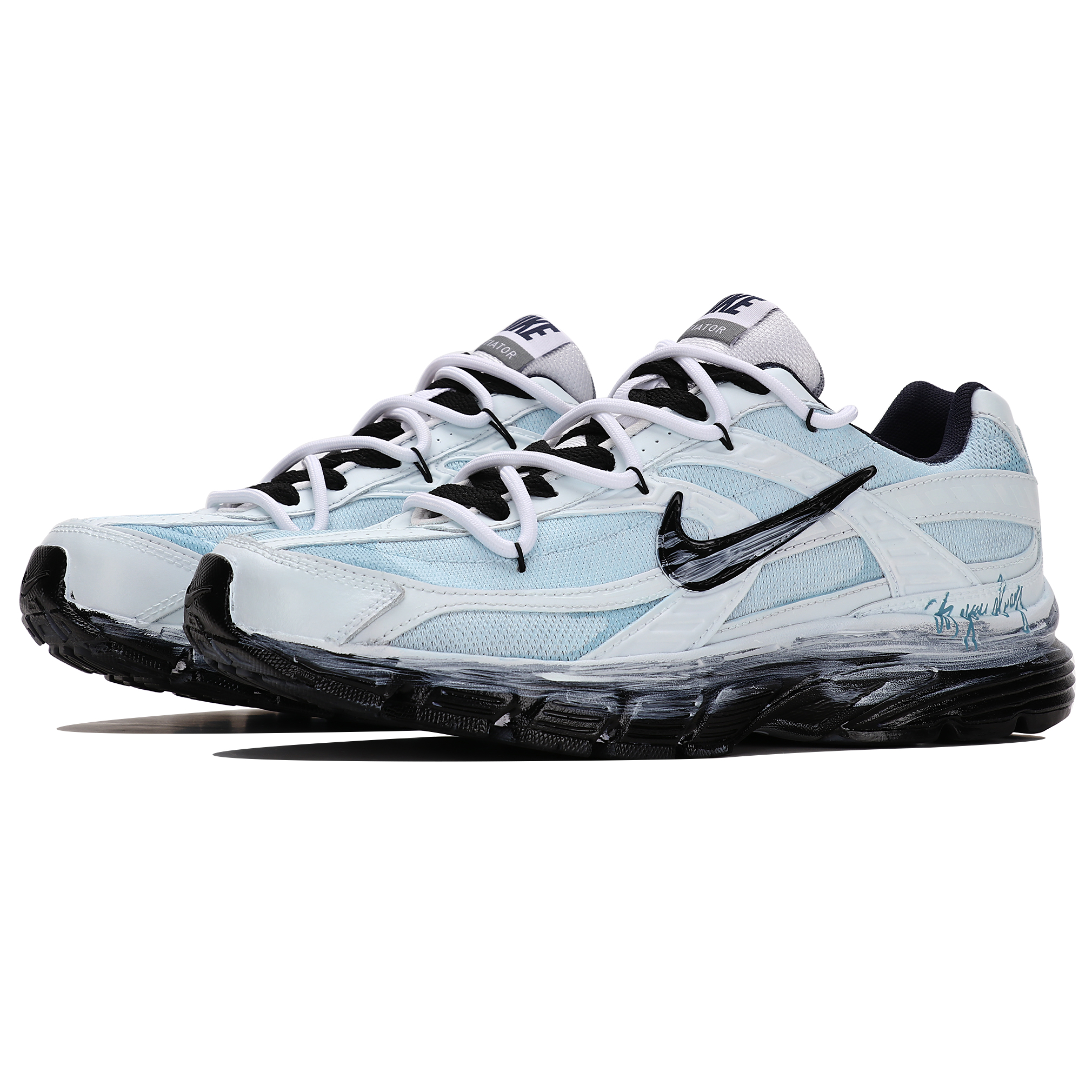 Nike Initiator Cushioning Abrasion Resistant Cushioning, Wear Resistant Low top Running Shoes Men’s Blue Black