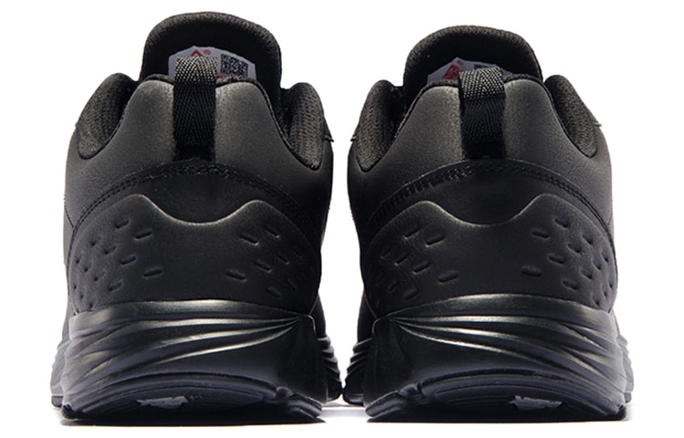 PEAK Synthetic Leather Cushioning Slip Resistant Abrasion Resistant Low top Running Shoes Men’s Black