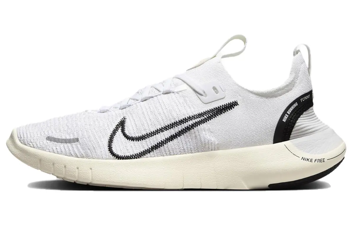 Nike Free Rn Nn Road Running Shoes 'White Coconut Milk Photon Dust Black' Women's