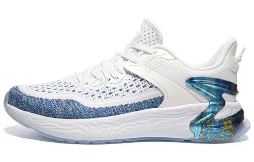 PEAK Tai Ji1.0 Cushioning Slip Resistant Abrasion Resistant Lightweight Low top Running Shoes Men's White Blue