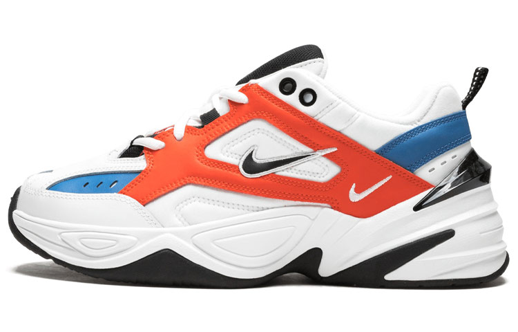 Nike M2K Tekno Team Orange Comfortable and stylish retro Low top Daddy shoes Women's white orange