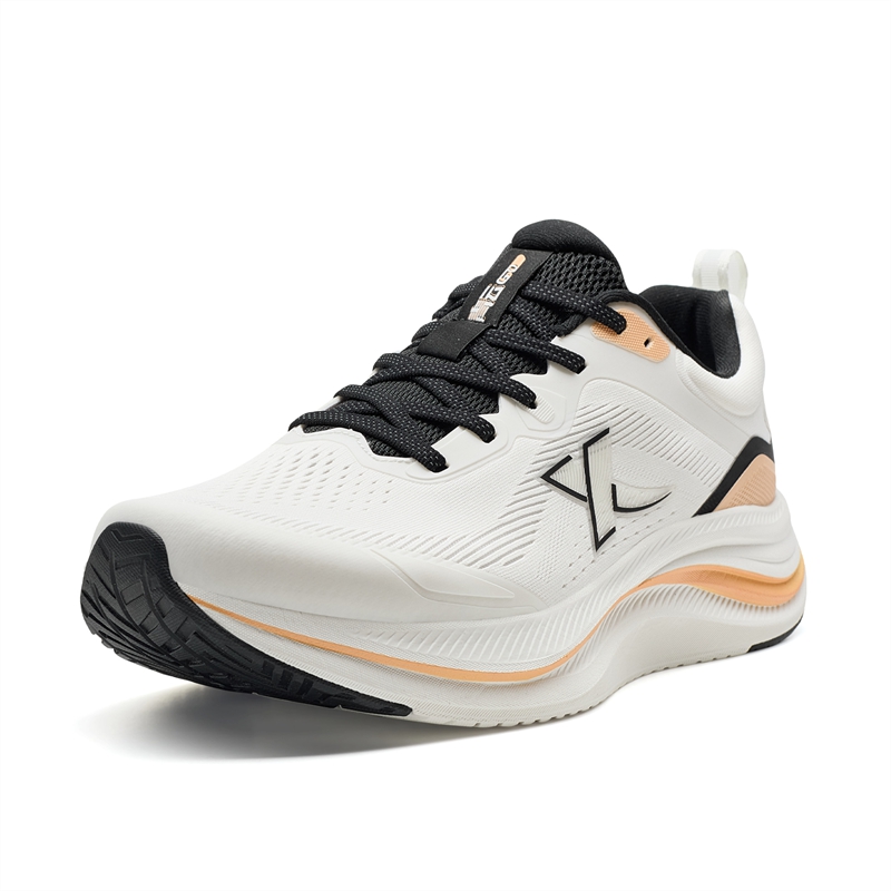 XTEP Cushioning, Wear Resistant Low top Casual City Commuting Running Shoes Men’s Sail White Light Pink Orange
