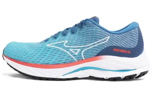 Mizuno Wave Rider 26 4E Wide 'Maui Blue Fiery Coral'