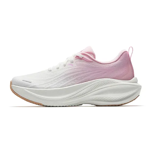 Anta Abrasion Resistant, Breathable, Lightweight Low top Sprint Running Shoes Women's White Pink