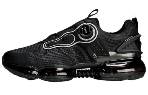 Anta Cushioning Slip Resistant Abrasion Resistant Low top Running Shoes Men's Black Silver
