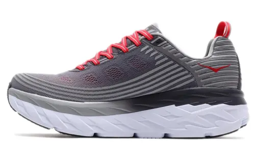 HOKA ONE ONE Bondi 6 Trendy Low top Running Shoes Men's Gray Red