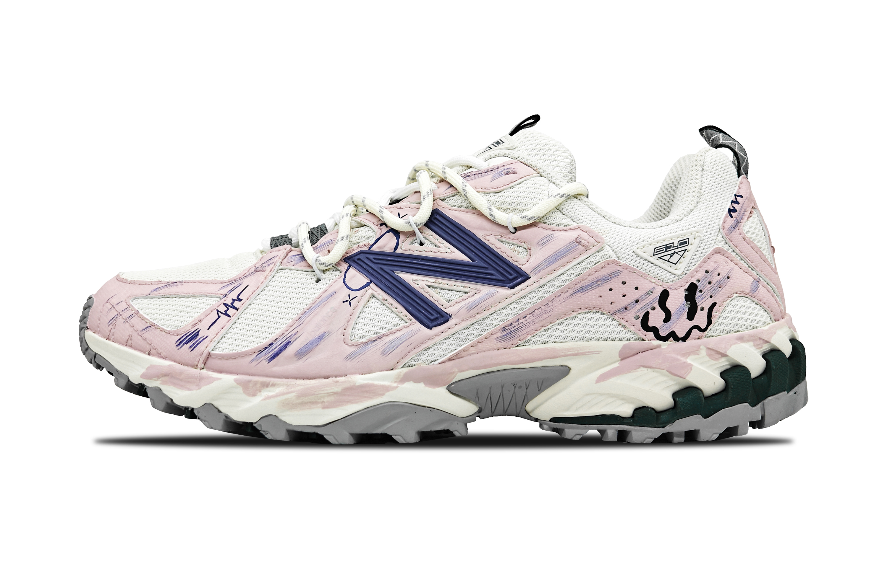 New Balance 610T Heartbeat Of Love Endless Longing Abrasion Resistant Low top Outdoor Shoes Unisex White Pink