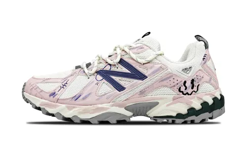 New Balance 610T Heartbeat Of Love Endless Longing Abrasion Resistant Low top Outdoor Shoes Unisex White Pink