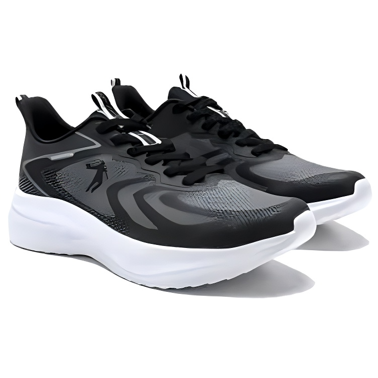 QIAODAN Speed Slip Resistant Abrasion Resistant Low top Casual Training Running Shoes Men’s Black Coal Gray