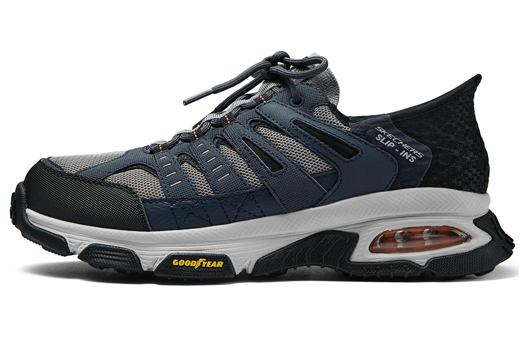 Skechers Fabric Breathable And Lightweight Low top Trail Running Shoes Men’s Black Blue