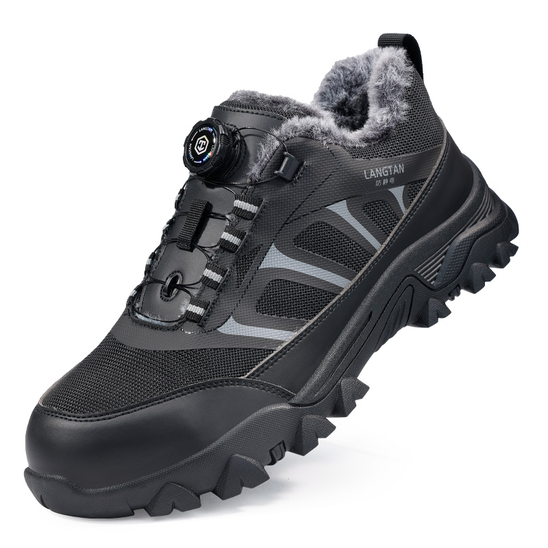 LANGTAN Impact Resistant Thermal Low top Outdoor Shoes Unisex Black