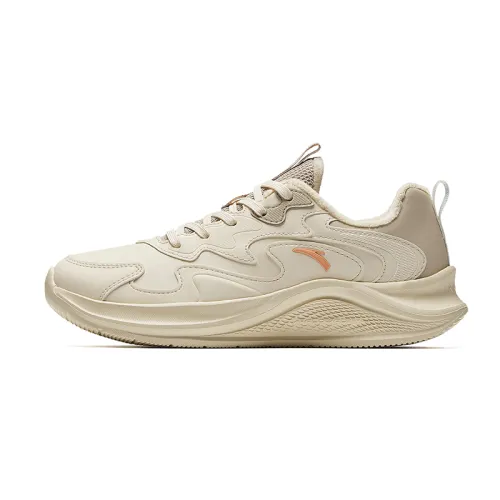 Anta Wander Winter Leather Upper Fleece Lined Comfortable Thermal Waterproof Slip Resistant Low top Running Shoes