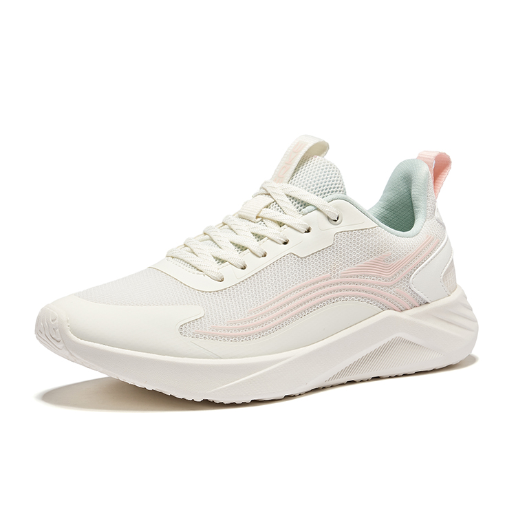 Erke Cloud Journey Comfortable And Breathable Cushioning Rebound Low top Running Shoes Women’s Ivory White Powder