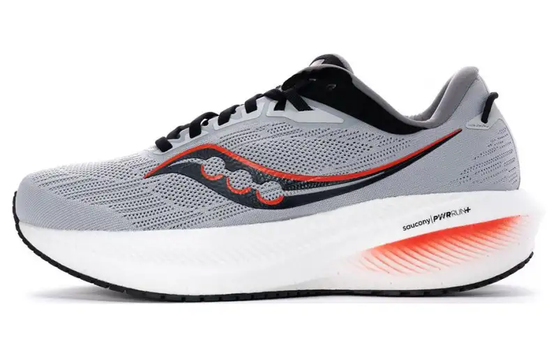 Saucony Triumph 21 Comfortable And Breathable Cushioning, Wear Resistant Low top Training Running Shoes Men's Gray