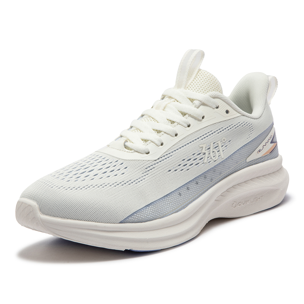 361° Cushioning Abrasion Resistant Breathable Low top Running Shoes Women’s White Gray