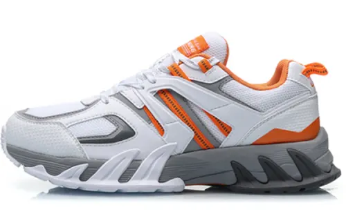 Li Ning Cushioning, Wear Resistant Low top Running Shoes Unisex Gray Orange