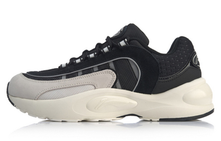 Li Ning V8 Cushioning Lightweight Slip Resistant Low top Running Shoes Men's Black White