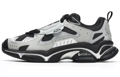FILA FUSION Fila trendy brand Rjv Dx trendy fashion retro fabric low-top casual running shoes men's silver gray black