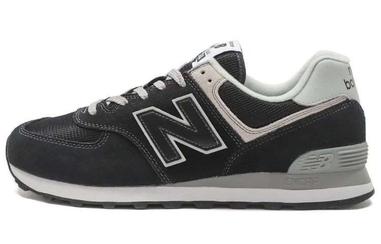 New Balance NB 574 Textile, Split Cow Leather Breathable Low top ENCAP Casual City Commuting Running Shoes Unisex Black
