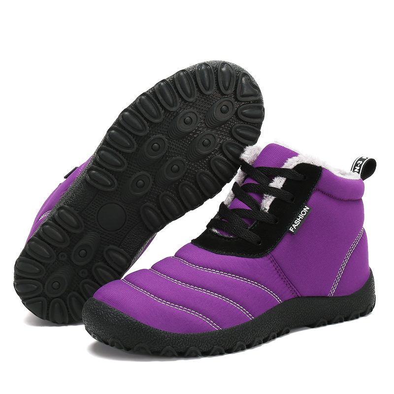 Leyang Versatile Fleece Lined Mid top Outdoor Shoes Unisex Purple