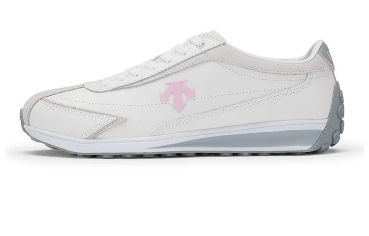 DESCENTE Cron Racer Leather Balance Rebound Balance Rebound Low top Casual Running Shoes Unisex Pink White