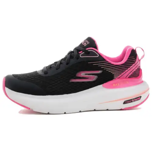 Skechers Max Cushioning Abrasion Resistant Breathable Low top Running Shoes Women's Black Red