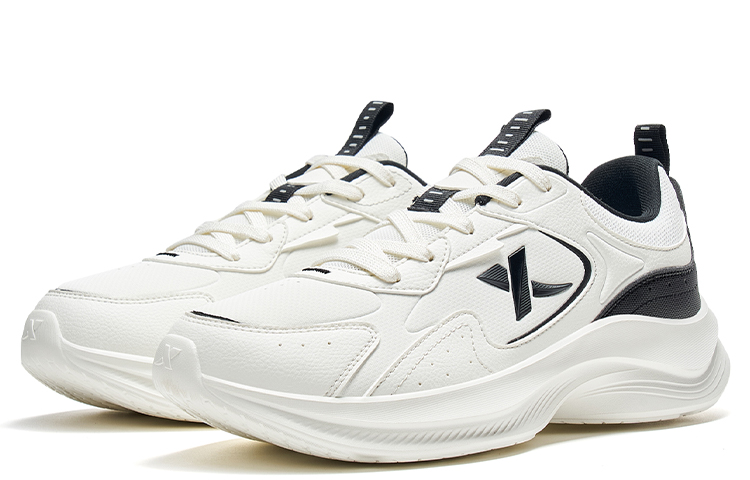 XTEP Comfortable Textile, Synthetic Leather Slip Resistant Abrasion Resistant Low top Running Shoes Men’s White Black