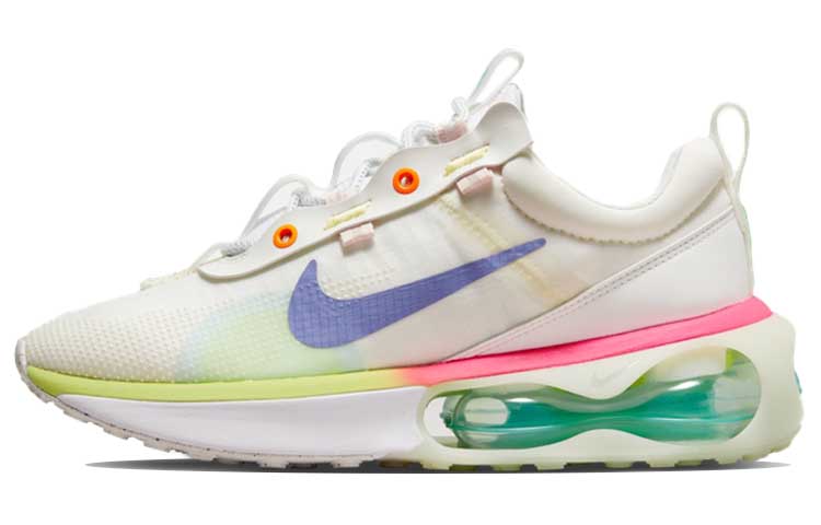 Nike Air Max 2021 Retro Low Top Running Shoes Women's White Green and Purple Recyclable Materials