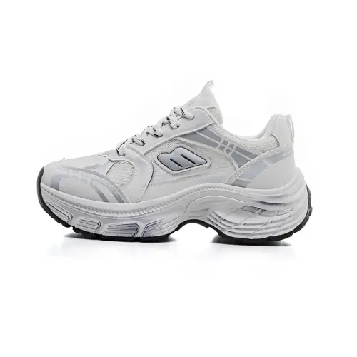 RENBEN Breathable Low top Chunky Sneakers Women's White Gray