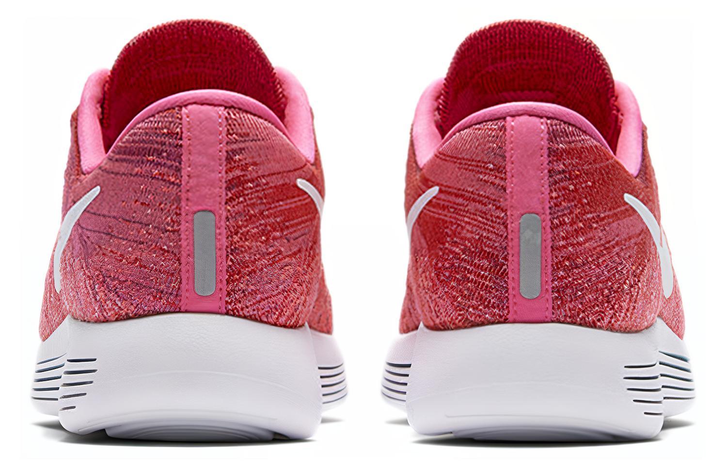Женские кроссовки Nike LunarEpic Flyknit (розово-белые) — фото 5