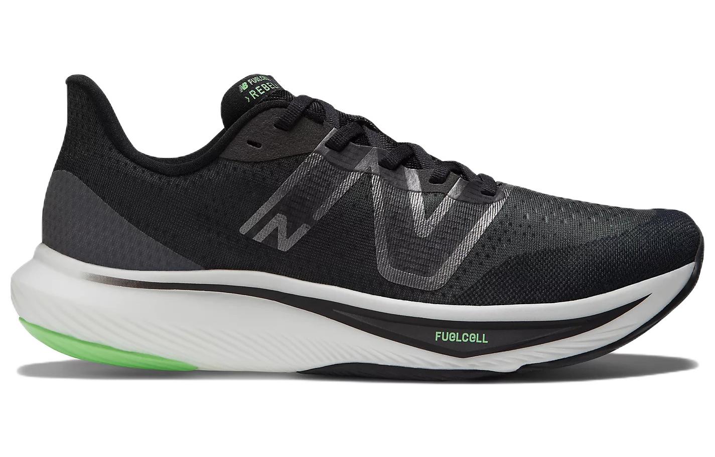 Мужские кроссовки New Balance New Balance NB FuelCell (черно-белые с зеленым) — фото 2