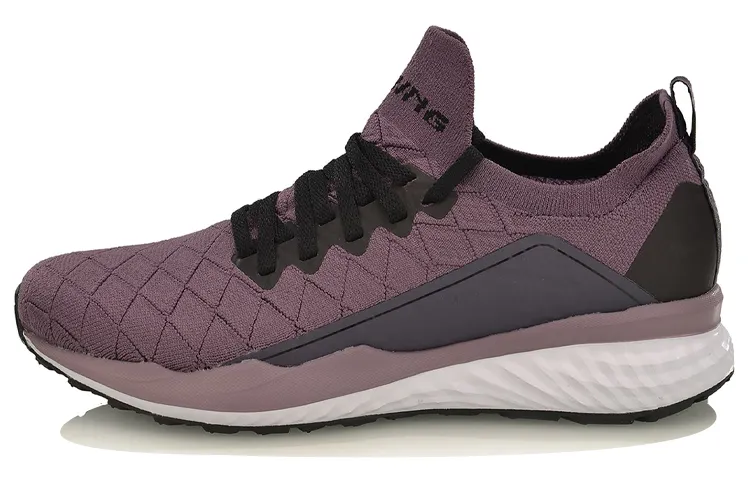 Li Ning Cloud Five Generations Running Shoes Women's Low Top Dark Purple/Standard White