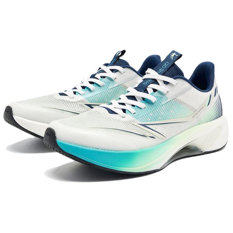 QIAODAN Cushioning Abrasion Resistant Lightweight Low top Casual Running Shoes Men’s White Blue