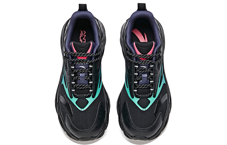 Anta Cushioning Reflective Low top Running Shoes Men’s Black Green Blue