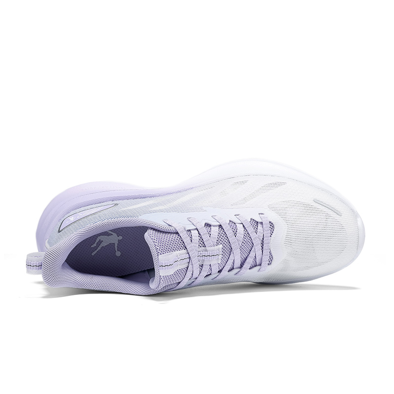 QIAODAN Slip Resistant, Abrasion Resistant, Breathable Low top Casual Running Shoes Women’s White Purple