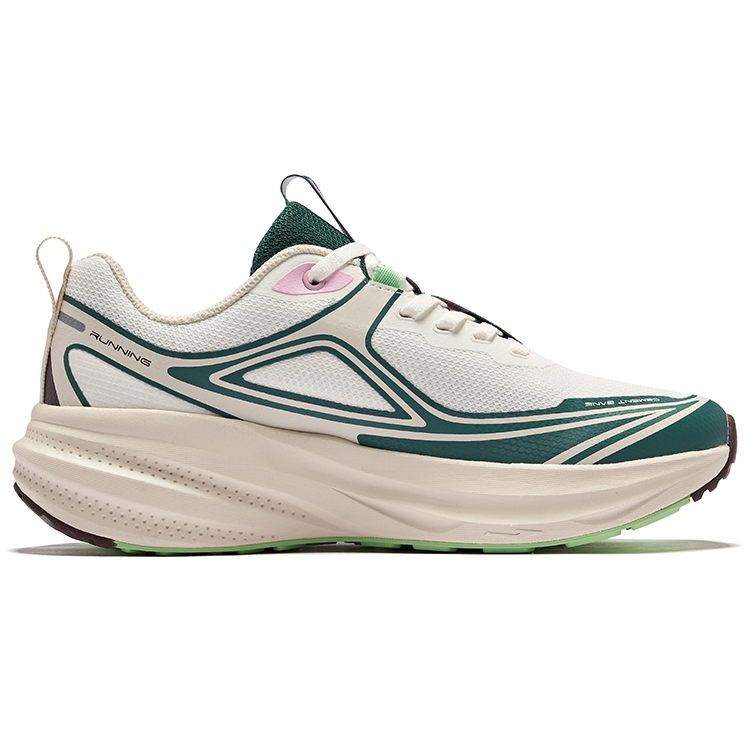 Erke Cushioning Slip Resistant Rebound Low top Running Shoes Women’s Microcrystal White Mountain Green