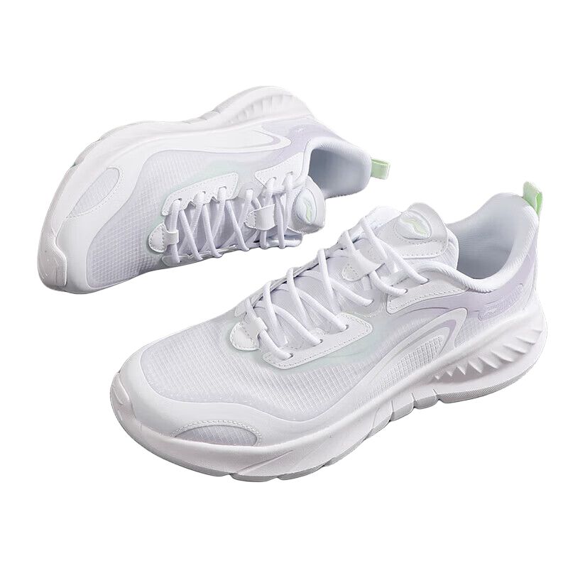 Li Ning Slip Resistant Abrasion Resistant Slip Resistant Abrasion Resistant Low top Casual Running Shoes Women’s White
