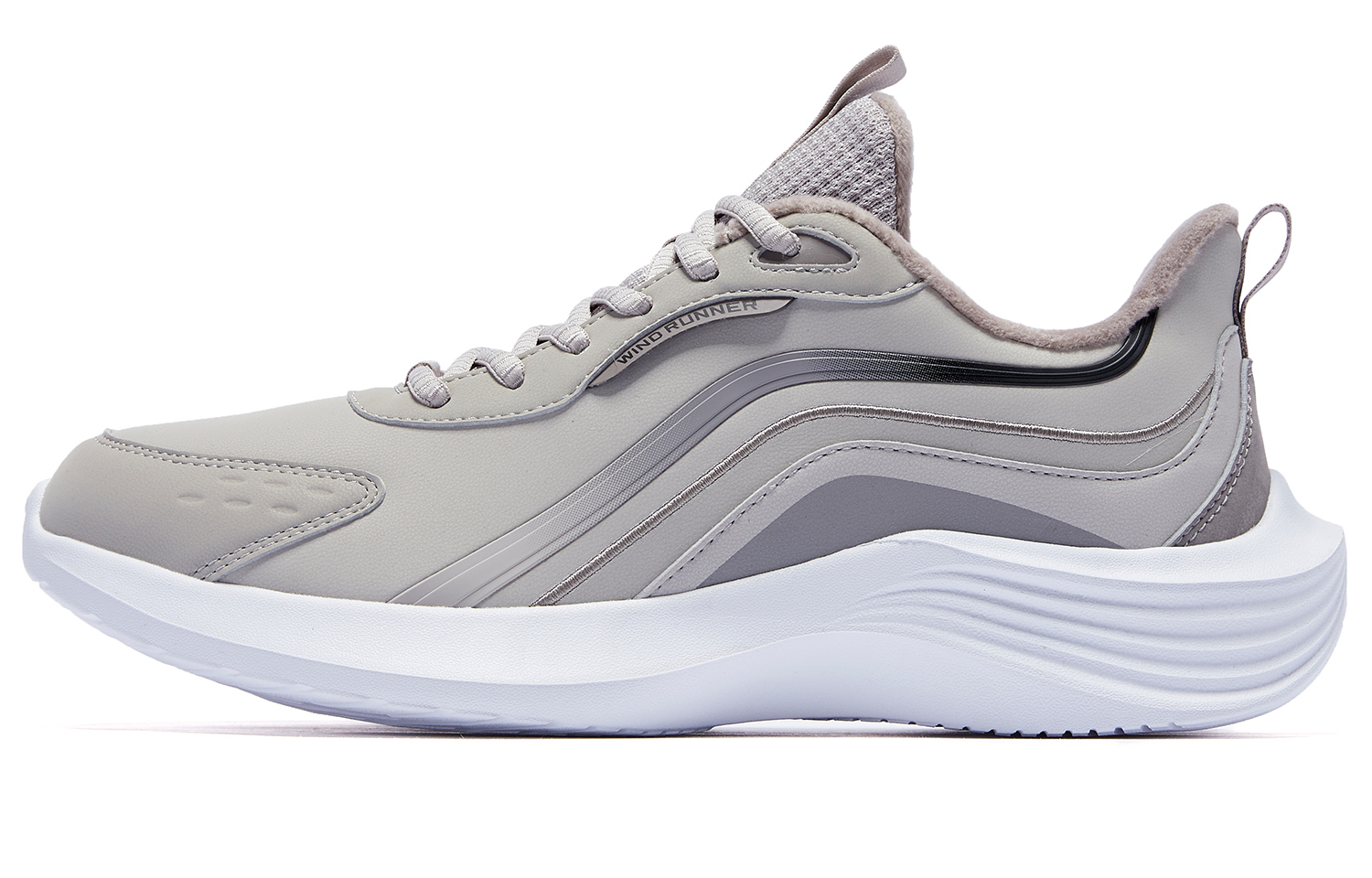 QIAODAN Light Cloud Fleece Lined Thermal, Leather Upper Waterproof, Lightweight Rebound