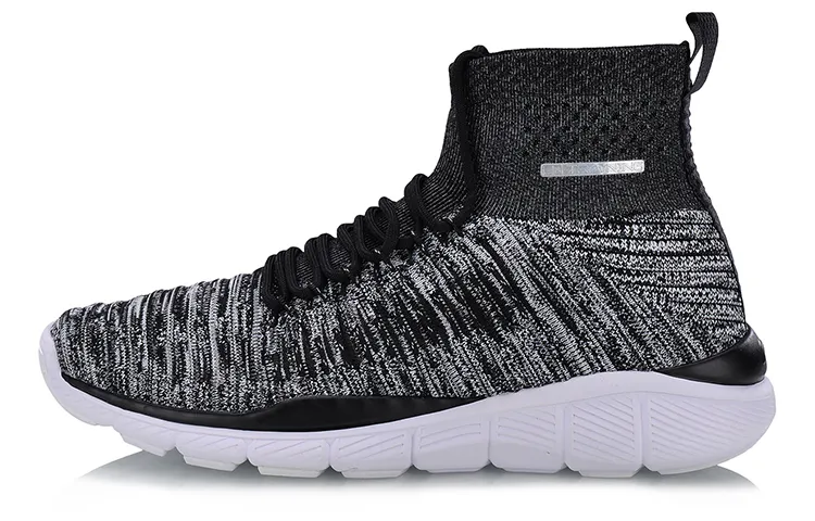Li Ning Fabric Cushioning Slip Resistant Abrasion Resistant Breathable Lightweight Coverage High top Running Shoes