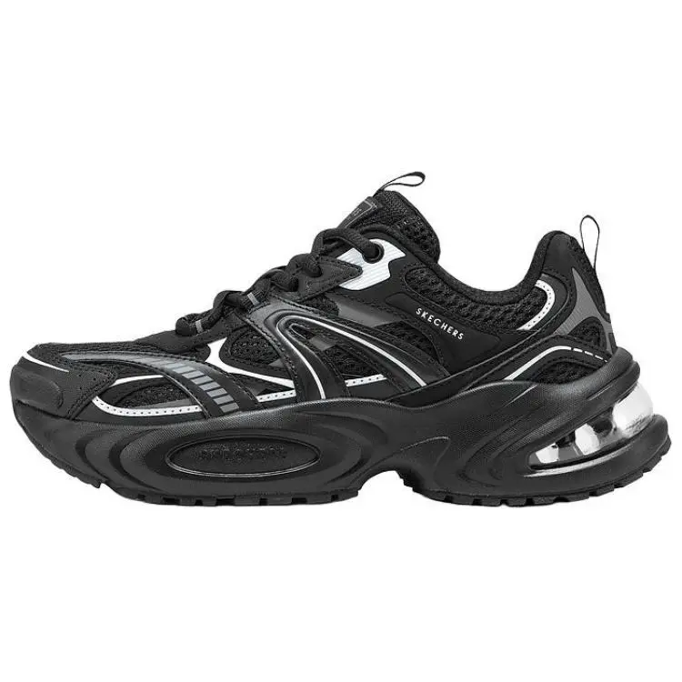 Skechers UNO RYZE Abrasion Resistant Height Increasing Low top Chunky Sneakers Women's Black