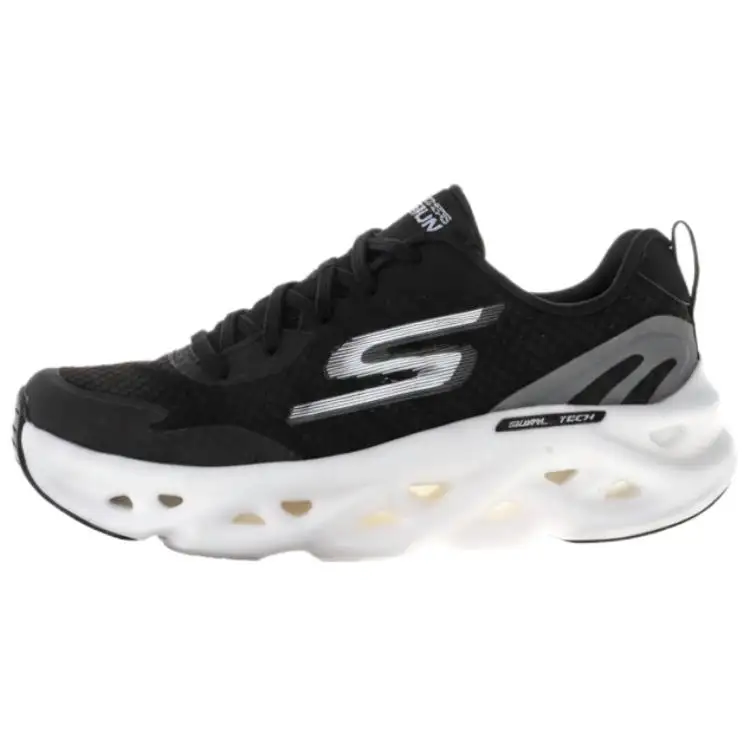 Skechers GO RUN SWIRL TECH Comfortable Low top Running Shoes Men's Black