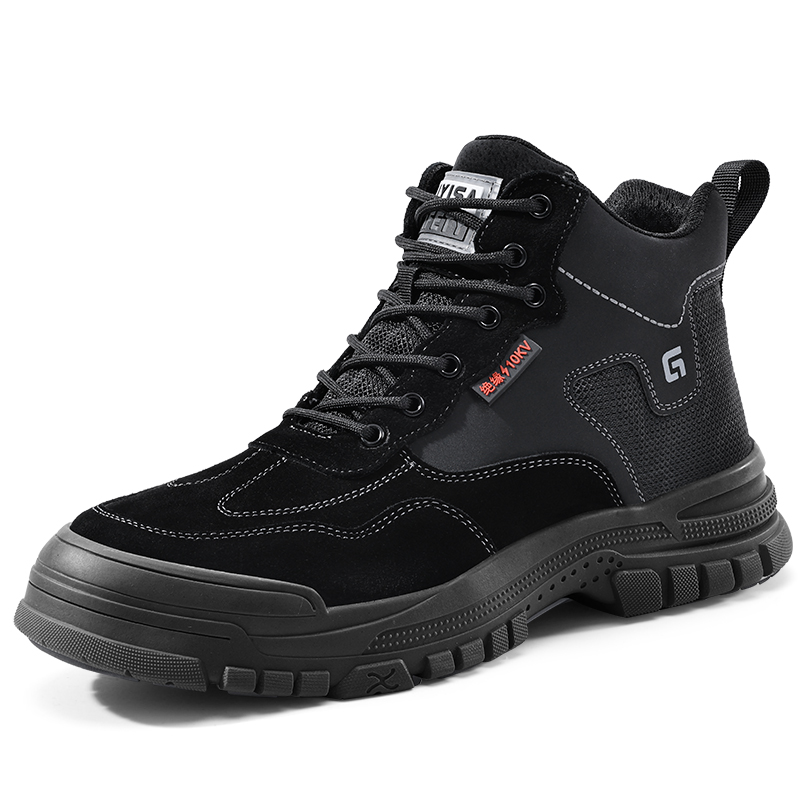 LANOUDUN Impact Resistant And Abrasion Resistant High top Outdoor Shoes Unisex Black