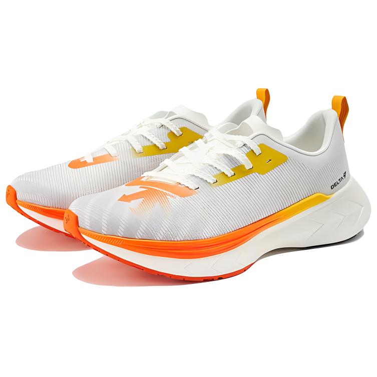 DESCENTE DELTA Comfortable And Breathable Cushioning, Wear Resistant Low top Running Shoes Unisex White Orange