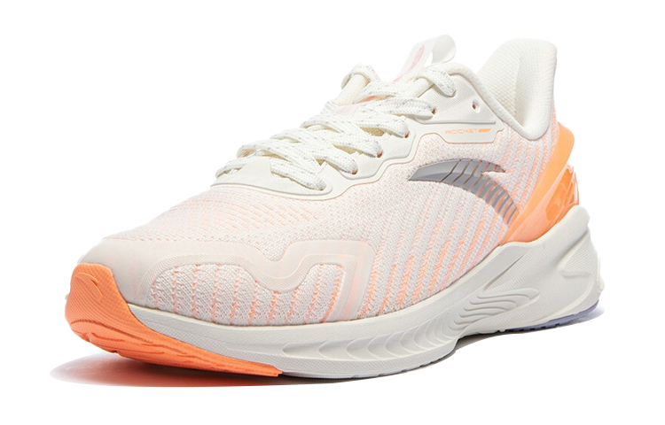 Anta Running Collection Edge2.0 Cushioning, Wear Resistant Low top Running Shoes Women’s White Orange