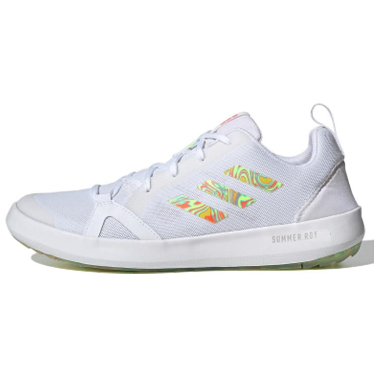 Adidas Terrex Boat Fabric Cushioning Waterproof Low top Running Shoes Men's White Green Orange