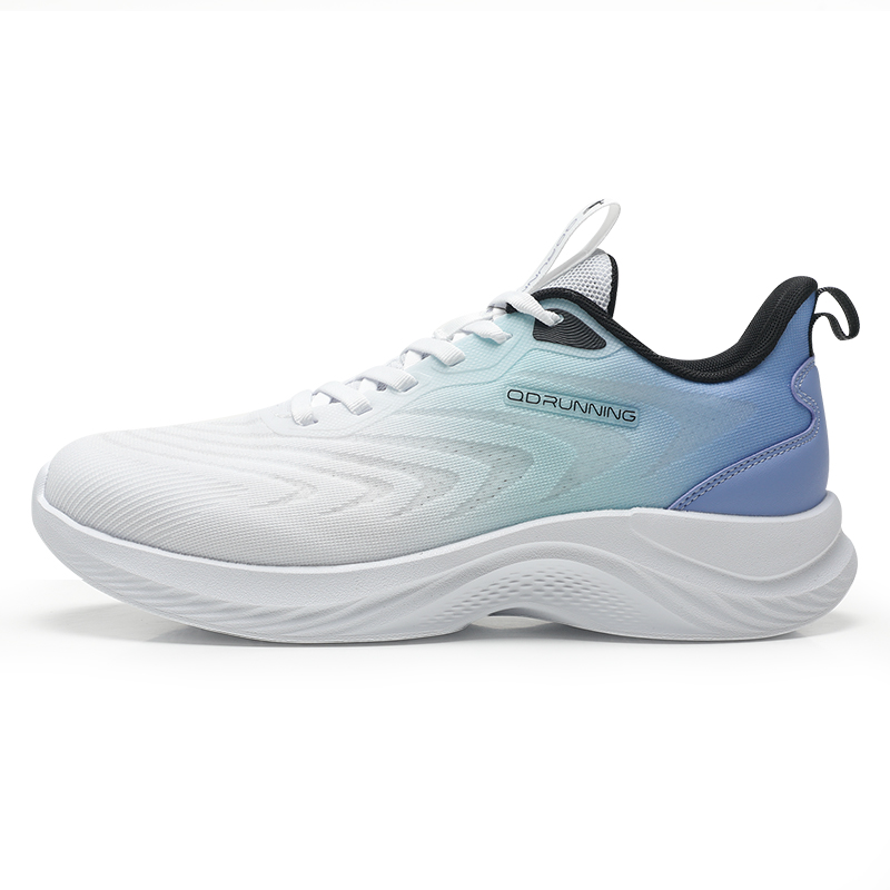 QIAODAN Slip Resistant Abrasion Resistant Low top Casual Running Shoes Men’s White Blue