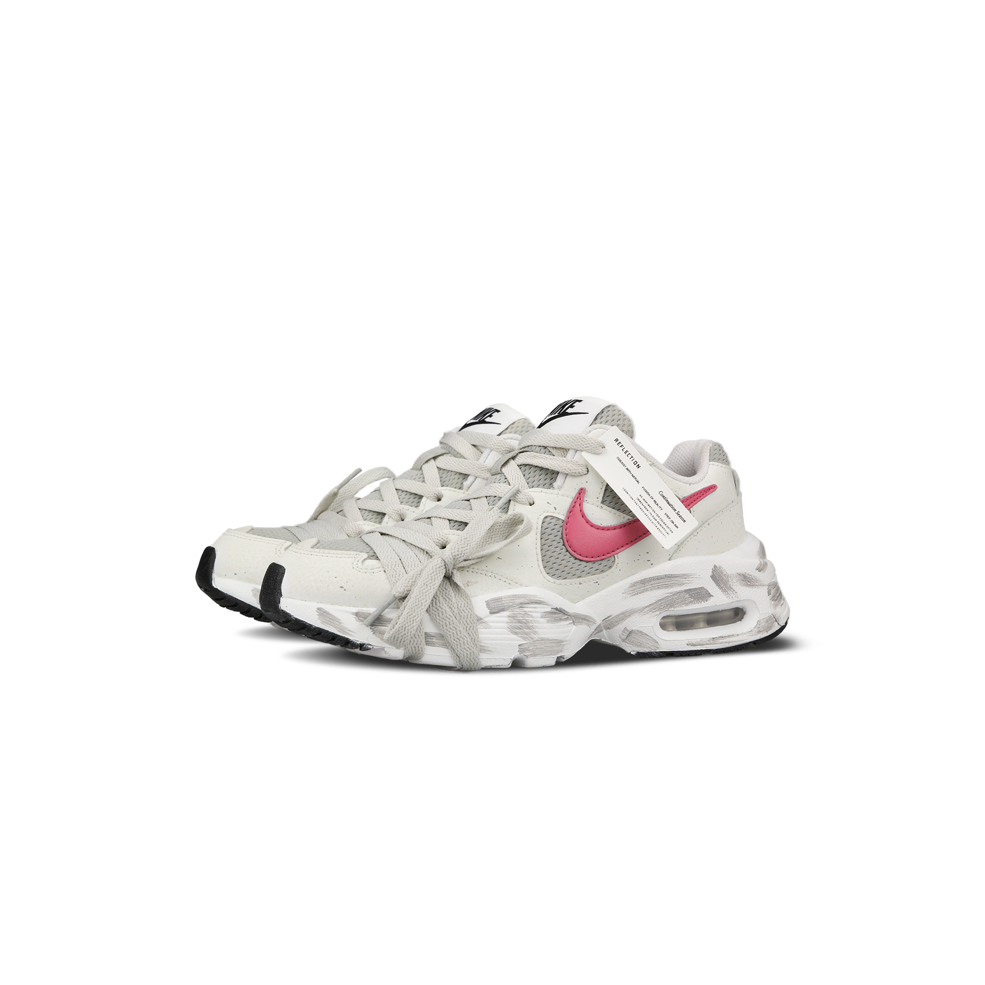 Nike Air Max Fusion Cushioning Slip Resistant Abrasion Resistant Low top Running Shoes Women’s Pink White
