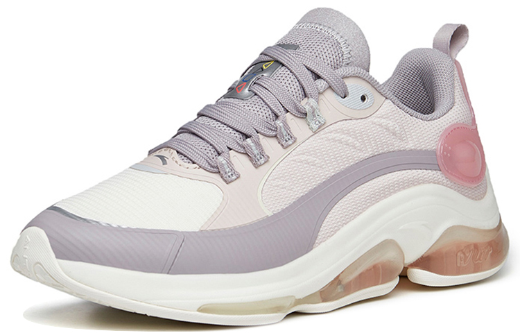 Anta Textile, TPU Cushioning Slip Resistant Abrasion Resistant Breathable Low top Running Shoes Women’s Gray White