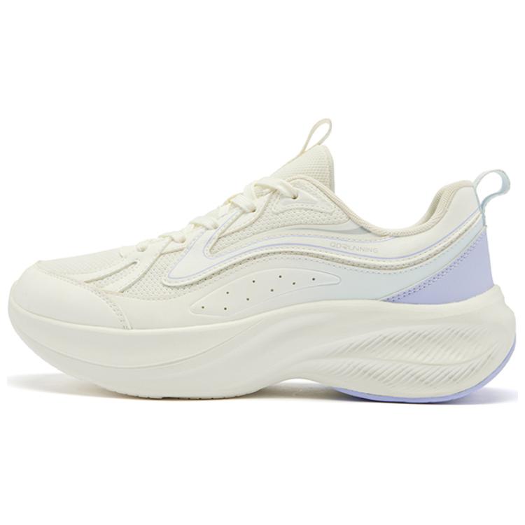 QIAODAN Cushioning Abrasion Resistant Cushioning, Wear Resistant Low top Running Shoes Women’s White Purple