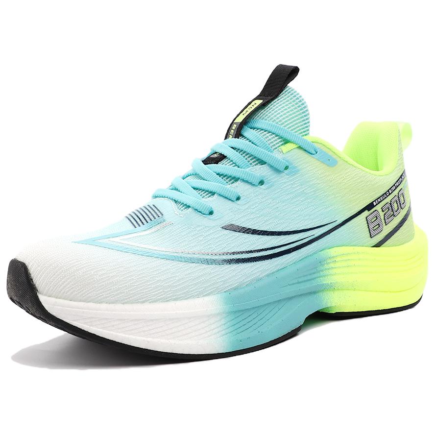 BIANSULONG Cushioning Slip Resistant Rebound Low top Casual Running Shoes Men’s Turquoise Peak Green